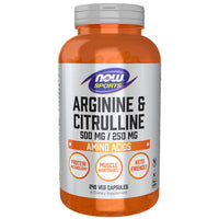 Thumbnail for Now Foods Arginine Citrulline 500 mg 240 Veg Caps