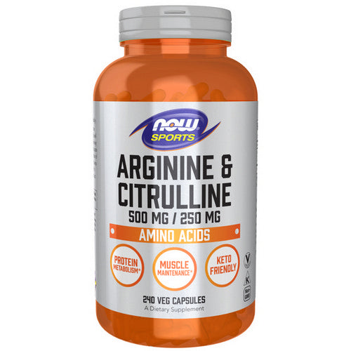 Now Foods Arginine Citrulline 500 mg 240 Veg Caps