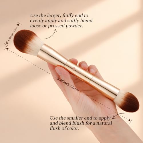 Image 2 of DUcare Foundation Makeup Brush Set 6pcs Double-ended Kabuki Eyeshadow Contour Brush