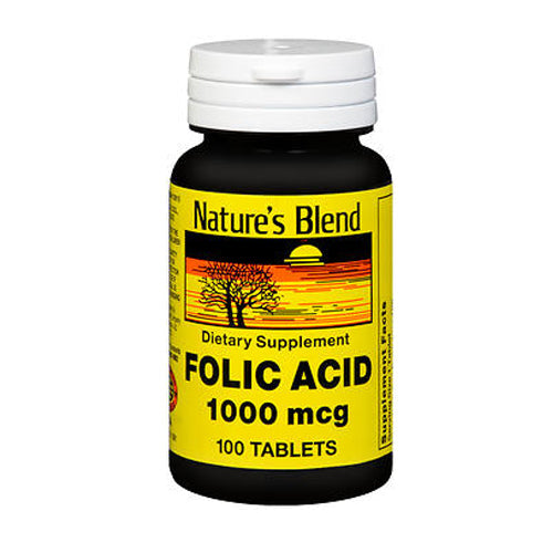 Nature's Blend Nature's Blend Folic Acid 1000 mcg 100 Tabs