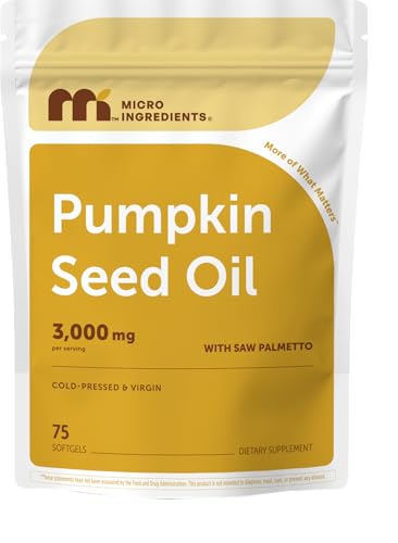 Image 2 of 75 Count (Pack of 1) for the product Micro Ingredients Pumpkin Seed Oil with Saw Palmetto