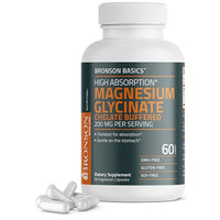 Thumbnail for Image 2 of 60 Count (Pack of 1) for the product Bronson Magnesium Glycinate 200 mg Buffered Vegetarian Capsules
