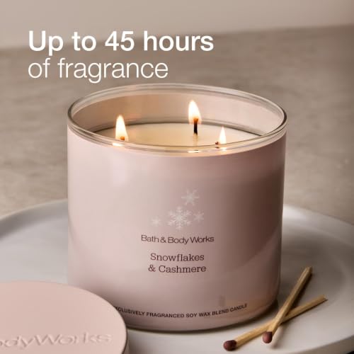 Image 4 of Bath & Body Works 3-Wick Candle, Snowflakes & Cashmere Scent