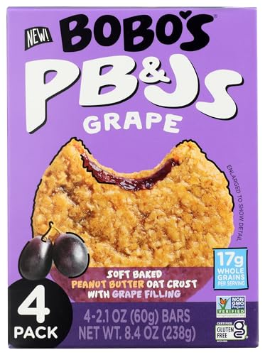 Image 1 of Default Title for the product Bobo's Oat Bars Peanut Butter and Jelly Grape Jam 4 Count, 8.4 Ounce