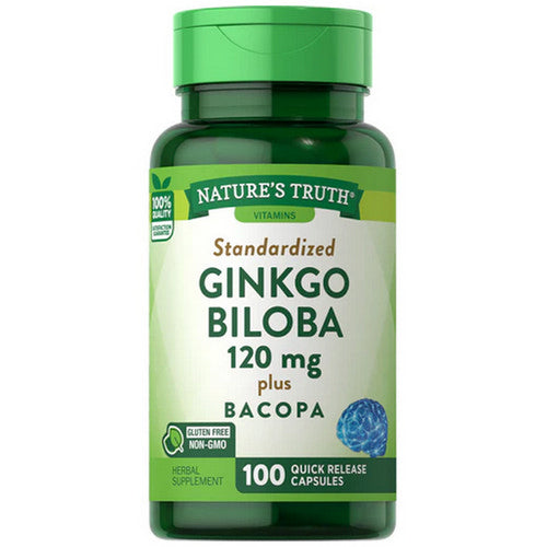 Nature's Truth Standardized Ginkgo Biloba Plus Quick Release Capsules 120 Mg 100 Caps
