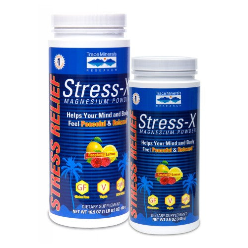 Trace Minerals Stress-X Magnesium Powder Raspberry Lemon 8.5 Oz