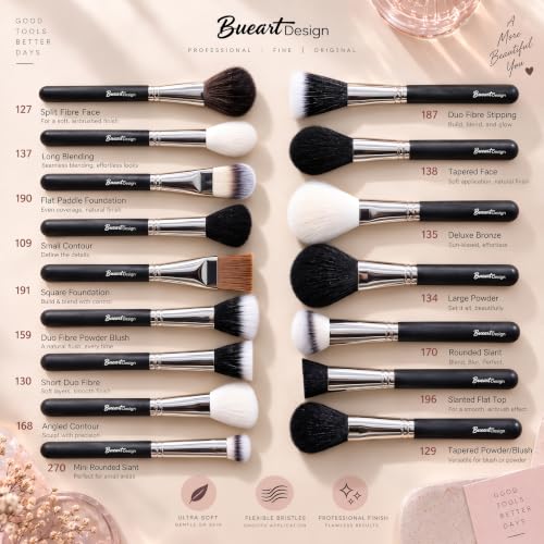Image 5 of Bueart Design 42Pcs PRO Grade Makeup Brushes Set Ultra Soft (Black)