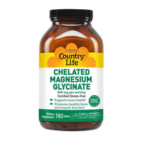 Thumbnail for Country Life Chelated Magnesium Glycinate 400 mg 180 Tabs