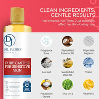 Thumbnail for Image 5 of DR.JACOBS NATURALS Pure Castile Body Wash for Sensitive Skin - Unscented, 16oz, 1 Pack