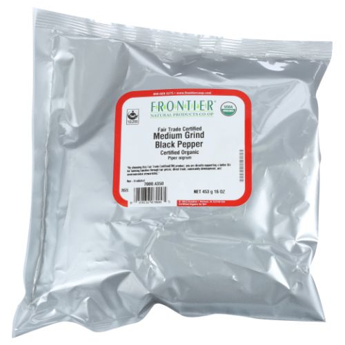 Frontier Coop Organic Black Pepper Medium Grind 16 Oz