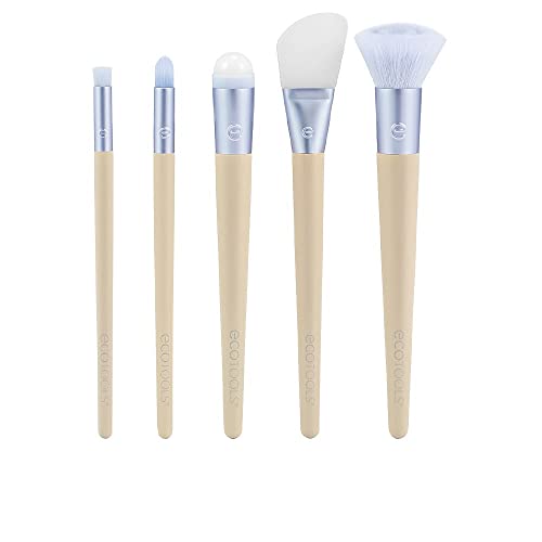 Image 1 of Default Title for the product EcoTools Elements Limited Edition Hydro-Flow Skincare & Makeup Application Brush Kit, 5 Piece Brush Set, Blue