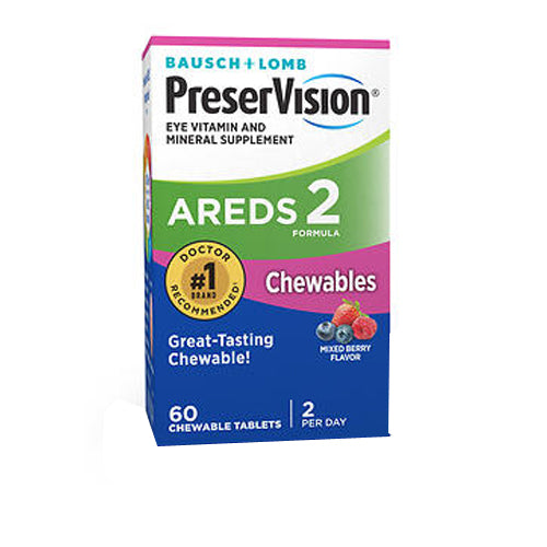 Bausch + Lomb PreserVision Areds 2 Chewables Mixed Berry Flavor 60 Tabs