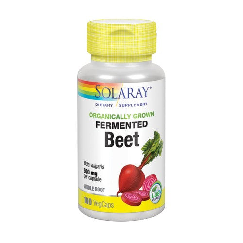 Solaray Organically Grown Fermented Beet Root 500 mg 100 Veg Caps