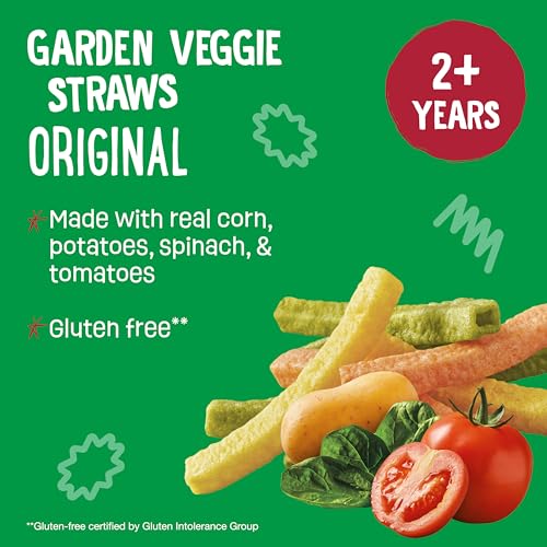 Image 4 of Earth's Best Organic Kids Snacks, Sesame Street Toddler Snacks, Organic Garden Veggie Straws, .5 oz Bags, 12 Count
