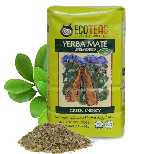 Image 2 of ECOTEAS Organic Unsmoked Yerba Mate Pure Loose Leaf Tea & Holy Mate! Tea Bags