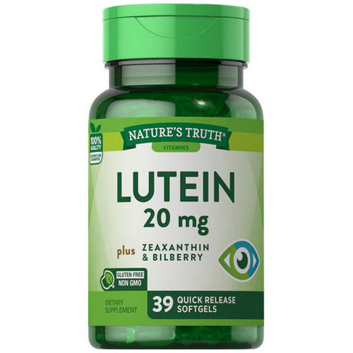 Nature's Truth Lutein Plus Zeaxanthin & Bilberry Quick Release Softgels 20 Mg 39 Caps