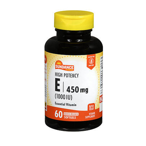 Sundance Vitamins High Potency E Vitamin Quick Release Softgels 1000 IU 60 Caps