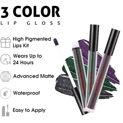 Image 2 of BADCOLOR 3 Colors Glitter Matte Liquid Lipstick Set