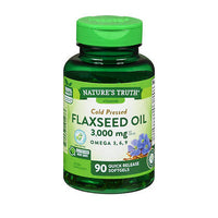 Thumbnail for Nature's Truth Cold Pressed Flaxseed Oil Omega 3, 6 & 9 Quick Release Softgels 3000 Mg 90 Caps