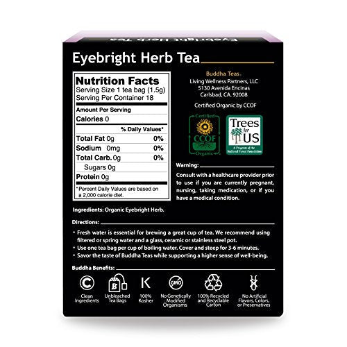 Image 2 of Buddha Teas Organic Eyebright Herb Tea - Herbal Tea, Caffeine Free