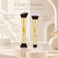 Thumbnail for Image 3 of DUcare 2Pcs Double Ended Foundation Brush Set