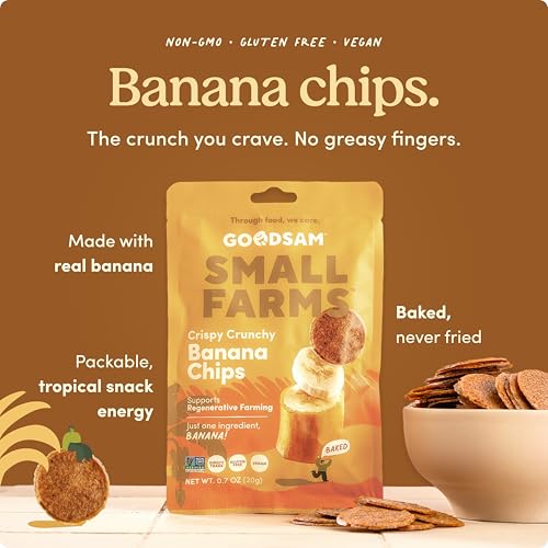 Image 3 of GOODSAM Small Farms Baked Banana Chips, Pack of 8 Simple Ingredient Fruit Chips