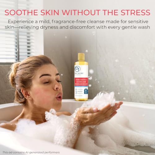 Image 7 of DR.JACOBS NATURALS Pure Castile Soap for Eczema & Psoriasis Relief - Unscented Body Wash, 16oz, 2 Pack