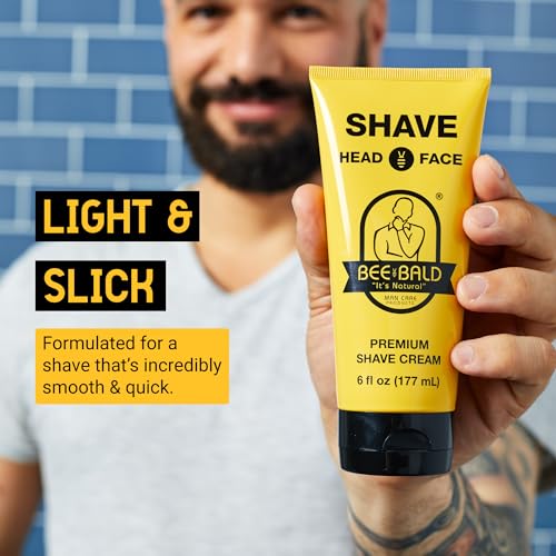 Image 2 of Bee Bald SHAVE Premium Shaving Cream for Men, Bald Head & Face, 6 fl oz