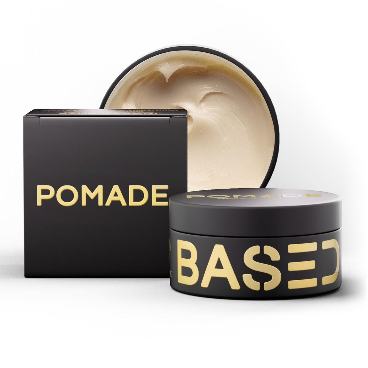 Image 1 of BASED Pomade for Men, Quality Hair Care with Medium Hold, Natural Shine & Fragrance, Easy to Apply & Great for All Hair Types, Hydrating and Nourishing Pomade (3 Oz Pack of 1)