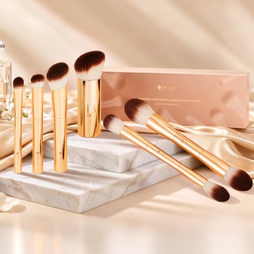 Image 7 of DUcare Foundation Makeup Brush Set 6pcs Double-ended Kabuki Eyeshadow Contour Brush