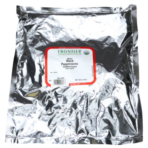 Frontier Coop Organic Whole Black Peppercorns 16 Oz