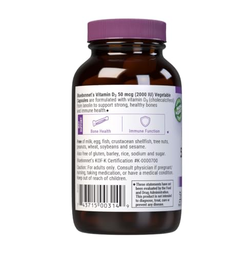 Image 3 of BlueBonnet Vitamin D3 2000 IU Vegetable Capsules, 90 Count