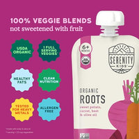Thumbnail for Image 4 of Serenity Kids Organic Roots Baby Pouches, No Added Sugar, 3.5 Oz, 6 Pack
