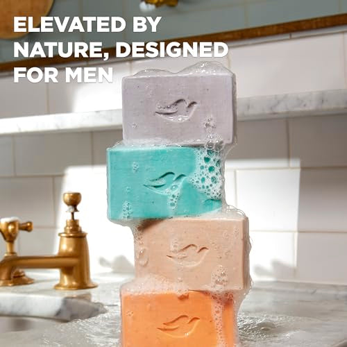 Image 4 of DOVE MEN + CARE Cleansing Bar Soap Sandalwood + Cardamom Oil 5 oz Pack of 8