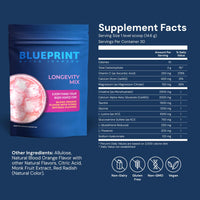 Thumbnail for Blueprint Bryan Johnson Longevity Mix - Muscle Builder & Recovery Supplement - Promotes Focus and Balanced Mood - Creatine, L-Theanine- Vegan, Keto Friendly (30 Servings (Pack of 1), Blood Orange)