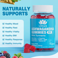 Thumbnail for EnvyDeal Ashwagandha Gummies 2000mg for Women Men - Sugar Free, Vegan - Organic Ashwagandha Root Supplements Gummy & Vitamin D3, 120 Count