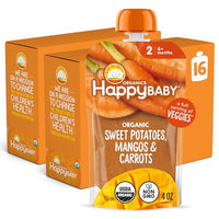 Thumbnail for Image 3 of Sweet Potato, Mango & Carrot / 4 Ounce (Pack of 16) for the product Happy Baby Clearly Crafted Stage 2 Baby Food