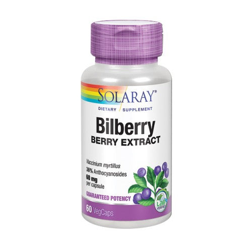 Solaray Bilberry Berry Extract 60 mg 60 Veg Caps