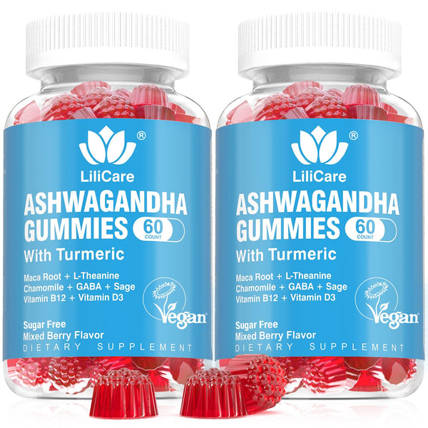 EnvyDeal Ashwagandha Gummies 2000mg for Women Men - Sugar Free, Vegan - Organic Ashwagandha Root Supplements Gummy & Vitamin D3, 120 Count