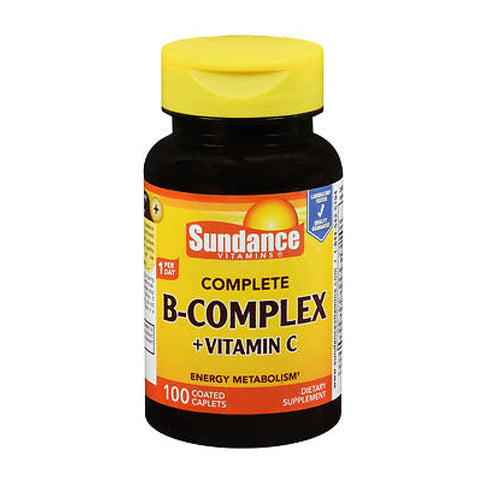 Sundance Vitamins Complete B-Complex + Vitamin C Coated Caplets 100 Tabs