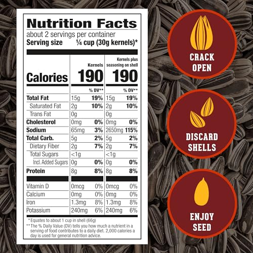 Image 2 of DAVID SEEDS Roasted and Salted Bar-B-Q Jumbo Sunflower Seeds, 5.25 oz, 12 Pack