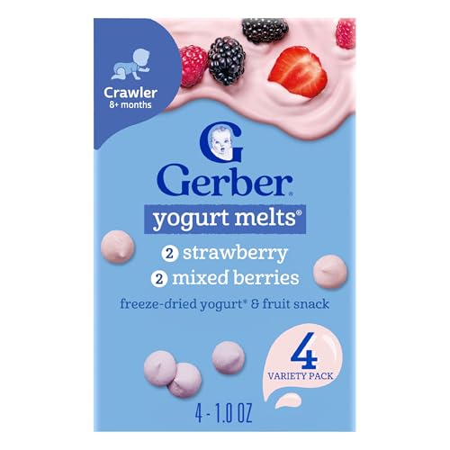 Image 1 of Default Title for the product Gerber Stage 3 Baby Food Strawberry and Mixed Berries Melts 1 oz. Pouch Pack of 4