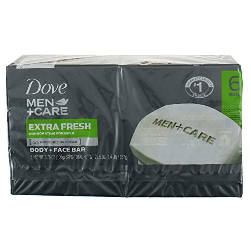 Image 4 of Dove Men+Care Body & Face Bars, Extra Fresh, 4.25 oz bars, 6 ea (Pack of 3)