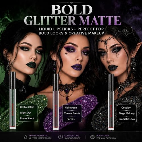 Image 6 of BADCOLOR 3 Colors Glitter Matte Liquid Lipstick Set
