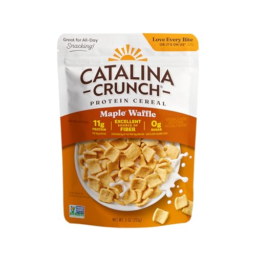 Image 1 of 9 Ounce (Pack of 1) for the product Catalina Crunch Protein Cereal, Maple Waffle, 9 oz Bag