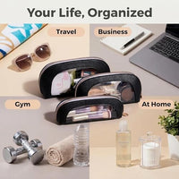 Thumbnail for Image 6 of BS-MALL Makeup Bag Set Clear Travel Toiletry Organizer Pouches Pack of 3