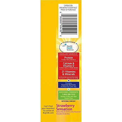 Image 2 of Carnation Breakfast Essentials Strawberry Sensation Complete Nutritional Drink 10 Count 1.26 oz (Pack of 5)