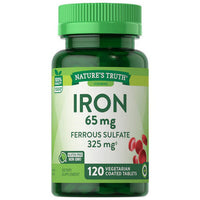 Thumbnail for Nature's Truth Iron Ferrous Sulfate Coated Tablets 65 Mg 120 Caps