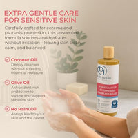 Thumbnail for Image 3 of DR.JACOBS NATURALS Pure Castile Soap for Eczema & Psoriasis Relief - Unscented Body Wash, 16oz, 2 Pack