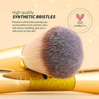 Thumbnail for Image 2 of DUcare Dual End Powder Kabuki Makeup Brush Gold Glitter Vegan Synthetic for Liquid Cream Setting Powder